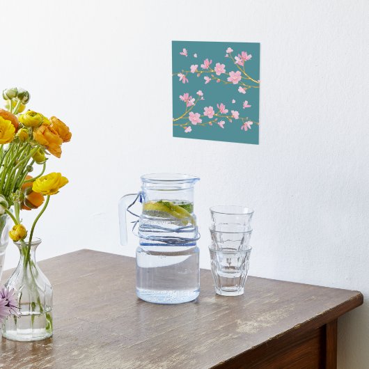 Cherry Blossom Duck Egg Blue Real Foliendrucke (Ablage(Küche))