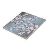 Cherry Blossom Dusky Pink Slate Blue Floral Fliese (Seite)