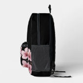 Cherry Blossom DUSTY Pink Black Monogram Bedruckter Rucksack (Rechts)