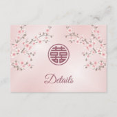 Cherry Blossom Dusty Pink Chinese Wedding Begleitkarte (Vorderseite)