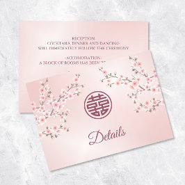 Cherry Blossom Dusty Pink Chinese Wedding Begleitkarte