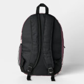 Cherry Blossom Dusty Pink Monogram Bedruckter Rucksack (Rückseite)
