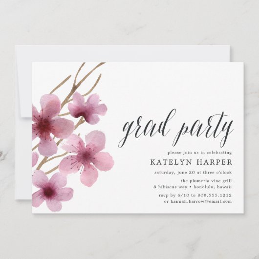Cherry Blossom | Einladung der Graduiertengruppe (Vorderseite)