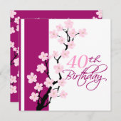 Cherry Blossom | Einladung zum Geburtstag (Vorne/Hinten)