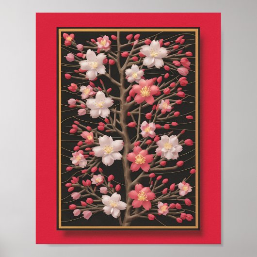 Cherry Blossom Elegance: Eine Blumensinfonie Poster (Vorne)
