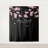 Cherry Blossom Elegant Floral Wedding Backdropps Wandteppich (Vorderseite)