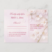 Cherry Blossom Elegant Hochzeit UAWG Postkarten (Rückseite)