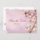 Cherry Blossom Elegant Save the Date Postkarte (Vorne/Hinten)