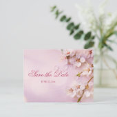 Cherry Blossom Elegant Save the Date Postkarte (Stehend Vorderseite)