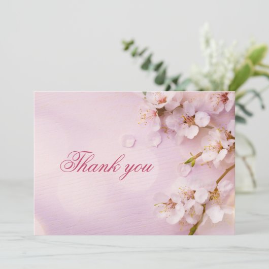 Cherry Blossom Elegant Wedding danke Ihnen Karten (Stehend Vorderseite)