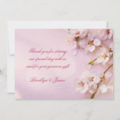Cherry Blossom Elegant Wedding danke Ihnen Karten (Rückseite)