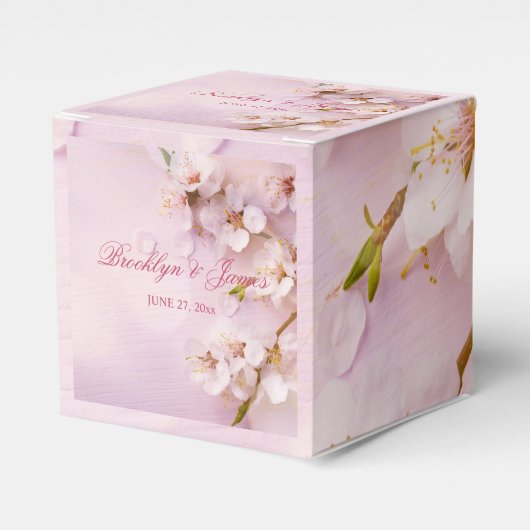 Cherry Blossom Elegant Wedding Favor Box Geschenkschachtel (Vorderseite)