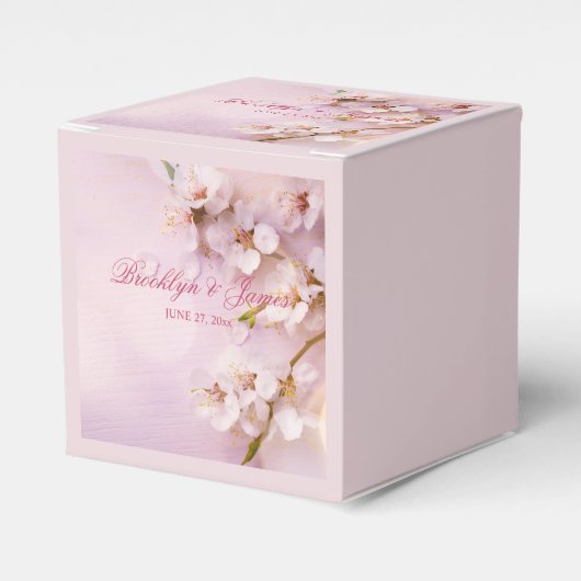 Cherry Blossom Elegant Wedding Favor Boxes Geschenkschachtel (Vorderseite)