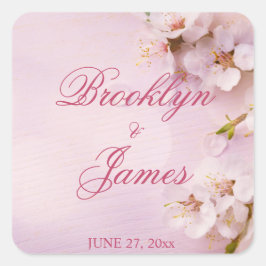 Cherry Blossom Elegant Wedding Stickers