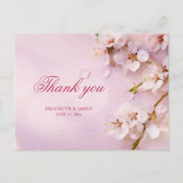 Cherry Blossom Elegant Wedding Vielen Dank Postkar Postkarte