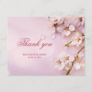 Cherry Blossom Elegant Wedding Vielen Dank Postkar Postkarte