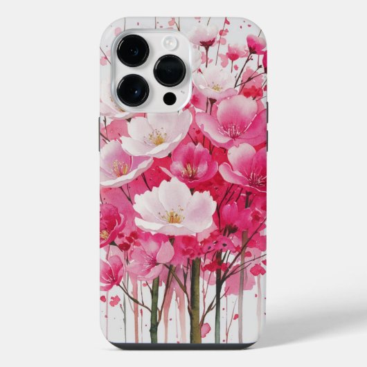 Cherry Blossom Elegante - Blumendesign iPhone Hülle (Rückseite)