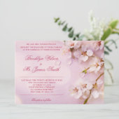 Cherry Blossom Elegante Einladung zur Hochzeit (Stehend Vorderseite)