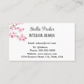 Cherry Blossom Elegante Frühjahrskarte Visitenkarte (Rückseite)