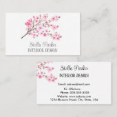 Cherry Blossom Elegante Frühjahrskarte Visitenkarte (Vorne/Hinten)