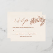 Cherry Blossom Elegante Real Rose Gold RSVP Karten (Vorderseite/Rückseite)