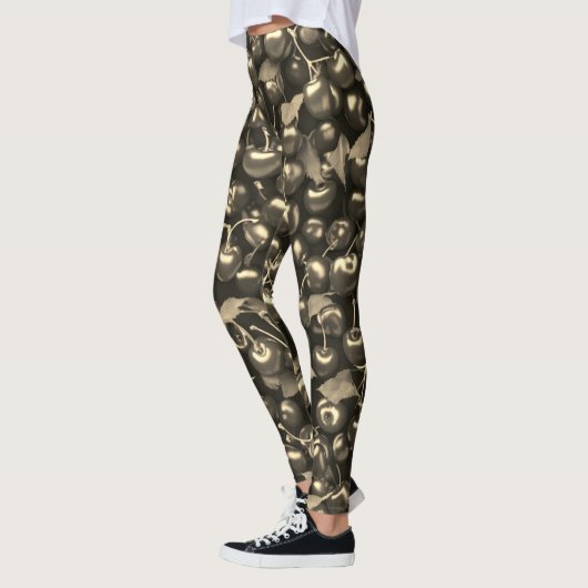 Cherry Blossom Elegante: Schwarze Leggings (Links)