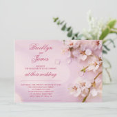 Cherry Blossom Elegante Wedding Invites Einladung (Stehend Vorderseite)