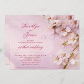 Cherry Blossom Elegante Wedding Invites Einladung (Vorne/Hinten)