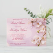 Cherry Blossom Elegantes Brautparty Einladung (Stehend Vorderseite)