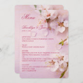Cherry Blossom Elegantes Hochzeitsmenü Menükarte (Vorne/Hinten)