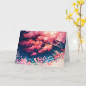 Cherry Blossom Embrace Karte (Gelbe Blume)