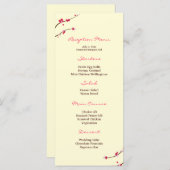 Cherry Blossom Empfang Menu Menükarte (Vorne/Hinten)