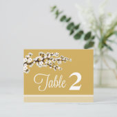 Cherry Blossom Empfang Tischnummer Placecards (Stehend Vorderseite)