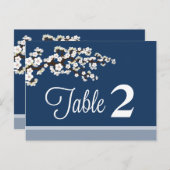 Cherry Blossom Empfang Tischnummer Placecards (Vorne/Hinten)