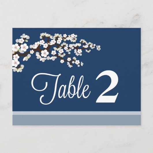Cherry Blossom Empfang Tischnummer Placecards (Vorderseite)