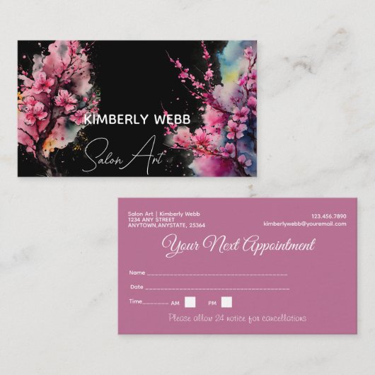 Cherry Blossom | Ernennungskarte Terminkarte (Vorne/Hinten)