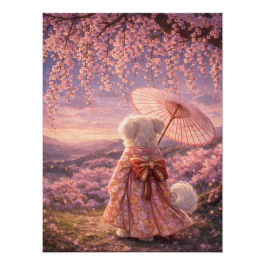Cherry Blossom Evening – Quiet Japan Poster (Vorderseite)
