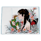 Cherry Blossom Fairy Dragon Freundschaft Große Geschenktüte (Vorderseite)