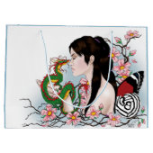 Cherry Blossom Fairy Dragon Freundschaft Große Geschenktüte (Rückseite)
