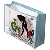 Cherry Blossom Fairy Dragon Freundschaft Große Geschenktüte (Vorderseite Schrägansicht)