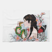 Cherry Blossom Fairy Dragon Freundschaft Küchentuch (Horizontal)