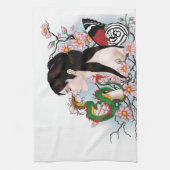 Cherry Blossom Fairy Dragon Freundschaft Küchentuch (Vertikal)