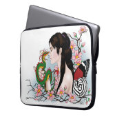 Cherry Blossom Fairy Dragon Freundschaft Laptopschutzhülle (Vorderseite Links)