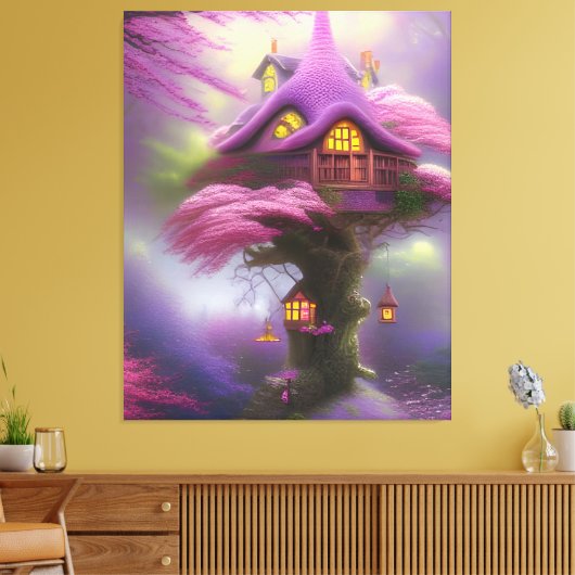 Cherry Blossom Fairy House Fantasy Leinwand Art (Insitu (Wohnzimmer))