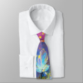 Cherry Blossom Fantasy Floating Blue Petals Krawatte (Gebunden)