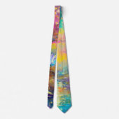 Cherry Blossom Fantasy Floating Blue Petals zu Krawatte (Rückseite)