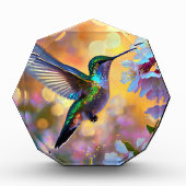 Cherry Blossom Fantasy Hummingbird Fotoblock (Vorderseite)