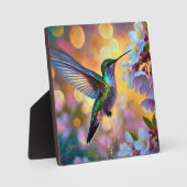Cherry Blossom Fantasy Hummingbird Fotoplatte (Vorderseite)