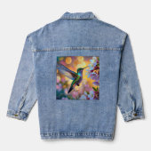 Cherry Blossom Fantasy Hummingbird Jeansjacke (Rückseite)
