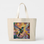 Cherry Blossom Fantasy Hummingbird Jumbo Stoffbeutel (Rückseite)